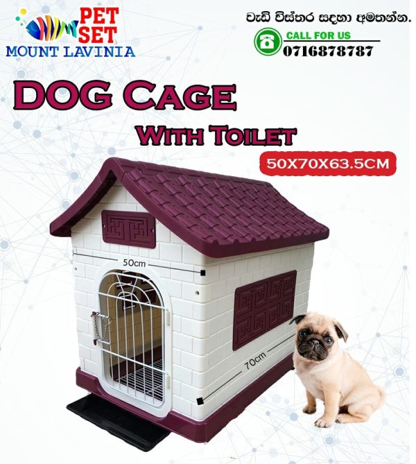 Dog cage with toilet